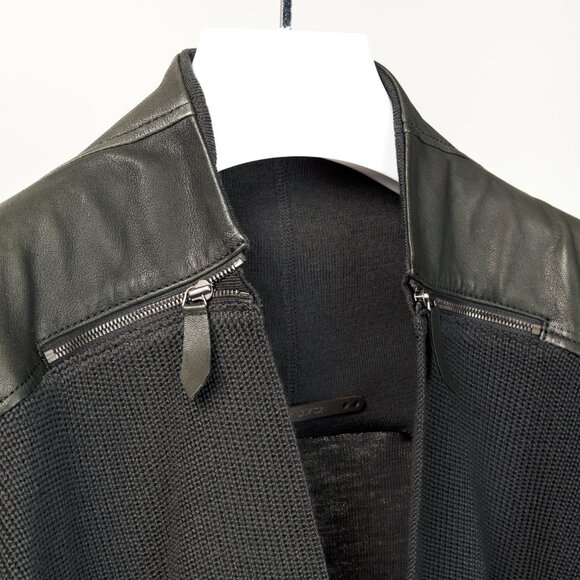 Annette Gortz AW/14 Kubus Grey Leather-Trim Belted Cardigan - Picture 5 of 13